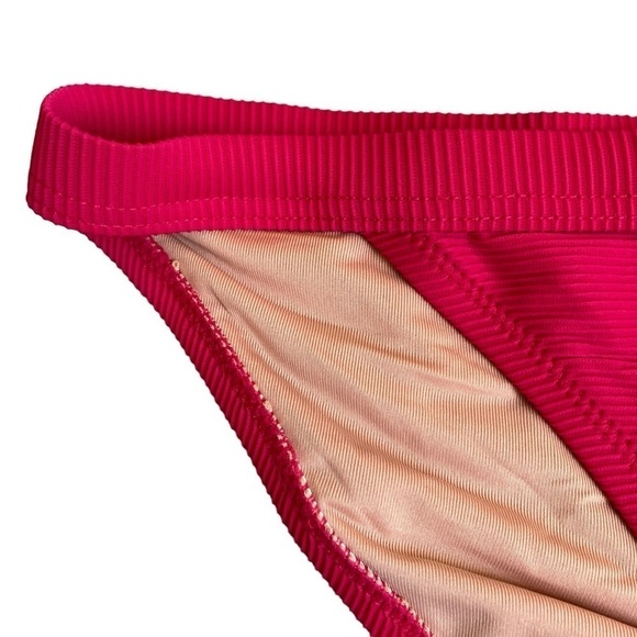 NWT J. Crew Ribbed-trim Hipster Full-coverage Bikini Bottom Dark Pink Sz S - Picture 4 of 14